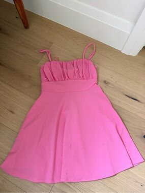 miami Pink Spaghetti Strap Mini Dress